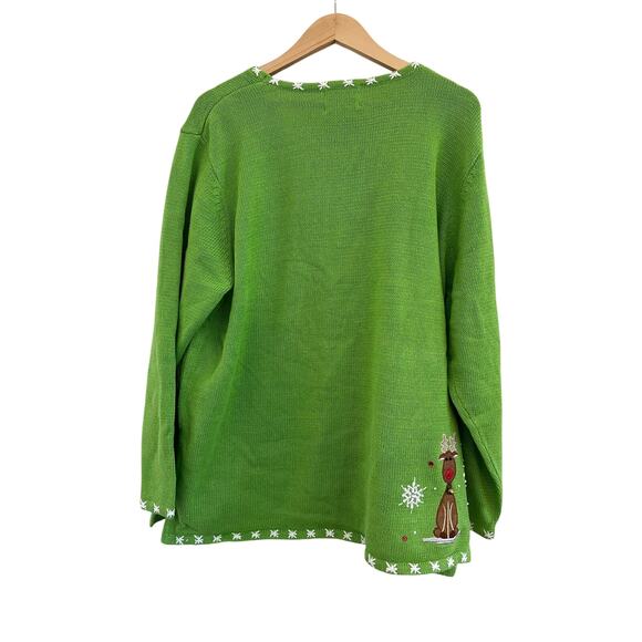NWT Quacker Factory Santa's Reindeer Light Up Christmas Sweater Womens 2X TESTED - Picture 3 of 16